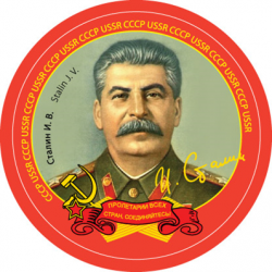 Магнит круг 64мм Сталин